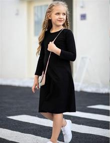 img 2 attached to 👗 Arshiner Girls' Cotton Casual T-Shirt Dress - Sleeve Clothing