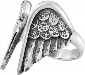 img 2 attached to Кольцо с крыльями ангела: потрясающий дизайн из стерлингового серебра 925 пробы для божественного образа