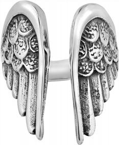 img 3 attached to Кольцо с крыльями ангела: потрясающий дизайн из стерлингового серебра 925 пробы для божественного образа