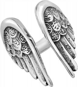 img 4 attached to Кольцо с крыльями ангела: потрясающий дизайн из стерлингового серебра 925 пробы для божественного образа