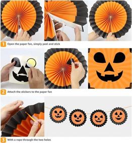 img 1 attached to Halloween Classroom And Party Decorations Kit With 60PCS Pack, Including Lanterns, Paper Fans, Tattoos, Water Bottle Labels, Photo Booth Props, Pre-Strung Tassel, And Balloons By Decorlife