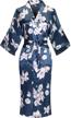 women's floral satin kimono bathrobe nightgown long dress gown for wedding party logo