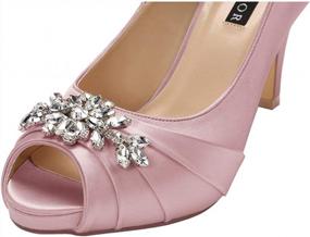 img 1 attached to Sparkling ERIJUNOR Peep Toe Heels: Perfect For Evening, Prom, And Weddings