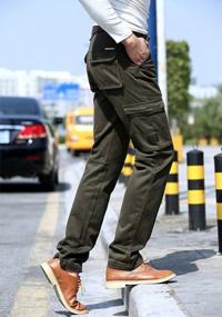 img 2 attached to Men'S Winter Cargo Pants With Cotton Fleece Lining For Casual Workwear