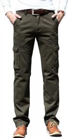 img 4 attached to Men'S Winter Cargo Pants With Cotton Fleece Lining For Casual Workwear