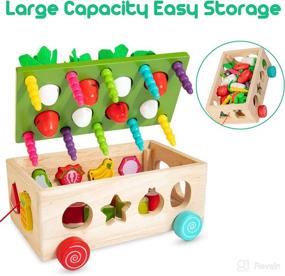 img 1 attached to 🥕 Bravmate Wooden Montessori Toys: Carrot Harvest Game for 1 Year Olds, Educational Learning & Motor Skills Development, Ideal Gifts for Boys & Girls, Toddler Activities