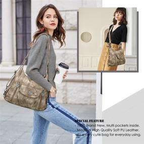 img 1 attached to Handbags Leather Handbag Fashion Multi Pocket Women's Handbags & Wallets - Hobo Bags