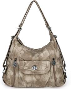 img 4 attached to Handbags Leather Handbag Fashion Multi Pocket Women's Handbags & Wallets - Hobo Bags