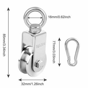 img 3 attached to 2Pcs U Type Pulley Block For Lifting: 34MM 304 Stainless Steel System For Many Uses - TooTaci