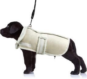 img 4 attached to Beige White Dog Jacket: Berber Fleece Winter Coat 🧥 for Medium to Large Dogs - Windproof, Warm, Thick Sweater Apparel