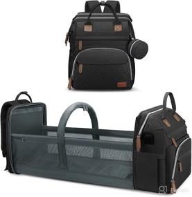 img 1 attached to 🎒 Ultimate Diaper Bag Backpack: Changing Station, Waterproof Pad, Sunshade & Toy Bar for Boys & Girls