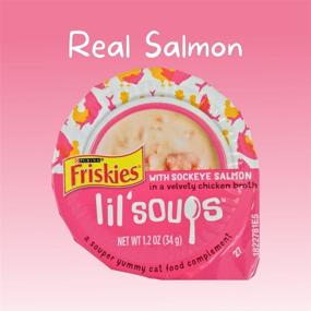 img 1 attached to 🐱 Friskies Lil Soups for Cats Bundle: 3 Flavor Variety Pack with Shrimp, Sockeye Salmon, and Tuna (1.2 Ounces); Includes 2 Bonus Mesh Kitty Toys and Car Paw Magnet!