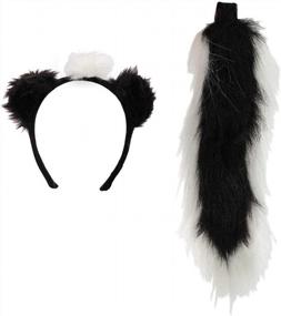 img 4 attached to Skunk Costume Ears And Tail Accessory Set