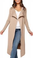 prinbara women's lightweight long sleeve maxi duster cardigan with pockets and high low hem - perfect for casual wear and open front drape style logo