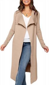 img 4 attached to Prinbara Women'S Lightweight Long Sleeve Maxi Duster Cardigan With Pockets And High Low Hem - Perfect For Casual Wear And Open Front Drape Style