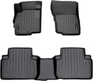 🔥 maxliner custom fit floor mats - 2 row liner set for 2018-2023 mitsubishi eclipse cross - enhance your interior with black mats logo