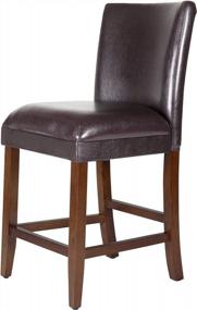 img 1 attached to Upgrade Your Home Decor With Brown Faux Leather Bar Stools - 24 Inch Decorative Home Furniture From Homepop