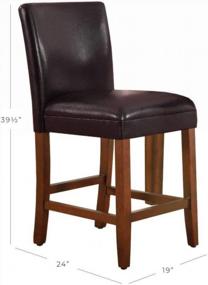 img 2 attached to Upgrade Your Home Decor With Brown Faux Leather Bar Stools - 24 Inch Decorative Home Furniture From Homepop