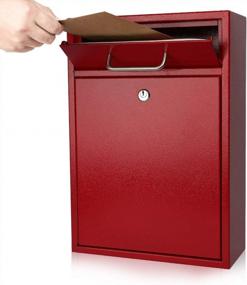img 4 attached to Secure Your Mail With KYODOLED Steel Key Lock Mailbox - Wall Mounted Outdoor Collection Box - Red Extra Large, 16.2H X 11.22L X 4.72W Inches