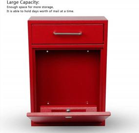 img 1 attached to Secure Your Mail With KYODOLED Steel Key Lock Mailbox - Wall Mounted Outdoor Collection Box - Red Extra Large, 16.2H X 11.22L X 4.72W Inches
