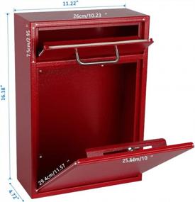 img 3 attached to Secure Your Mail With KYODOLED Steel Key Lock Mailbox - Wall Mounted Outdoor Collection Box - Red Extra Large, 16.2H X 11.22L X 4.72W Inches