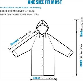 img 2 attached to Оставайтесь сухими с длинным тренчем HLKZONE Куртка-пончо от дождя - поставляется с карманами и многоразовым мешочком!