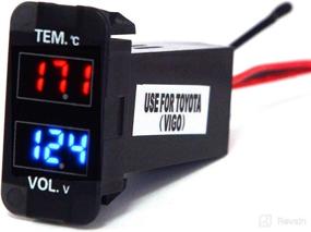 img 4 attached to 🌡 Cllena 2-in-1 Digital Voltmeter Temperature Gauge with LED Display - Voltage & Temperature Meter for Toyota - Compact Size (1.58 * 0.87inch)