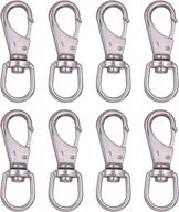 mixiflor 3.5" stainless steel swivel eye snap hook - heavy duty rotating spring loaded clips for flag poles, scuba diving, dog leashes, keychains, boat anchor ropes, bird feeders - pack of 8 logo