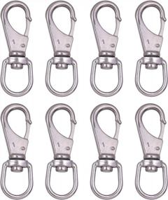 img 4 attached to Mixiflor 3.5" Stainless Steel Swivel Eye Snap Hook - Heavy Duty Rotating Spring Loaded Clips For Flag Poles, Scuba Diving, Dog Leashes, Keychains, Boat Anchor Ropes, Bird Feeders - Pack Of 8