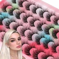 20 pairs of newcally mink natural wispy 5d volume false eyelashes with fluffy, curly russian strip design - reusable, soft and flexible bulk pack of fake eyelashes for striking eye makeup logo