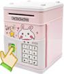 secure and fun: pink electronic atm bank with personal password for girls – perfect birthday gift and safe savings solution logo