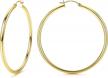 14k real gold plated chunky hoop earrings with sterling silver post hypoallergenic - small, medium & large sizes (15-70mm) for women by milacolato logo