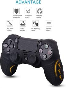 img 1 attached to Enhance Your Gaming Experience With CHINFAI PS4 Controller Skin Grip + Bonus Thumb Grips