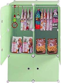 img 1 attached to 🐾 Optimize Pet Storage with PLAFUETO Pet Closet Organizer: Green DIY Armoire Wardrobe with 6 Storage Cubes for Cats, Kittens, Puppies, and Dogs