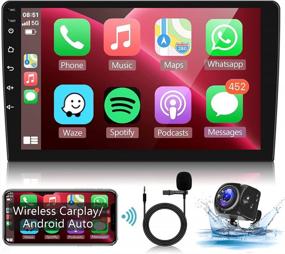 img 4 attached to 2022 Android 11 Double Din Car Stereo Поддержка беспроводной сети Carplay Android Auto с 10,1-дюймовым сенсорным экраном Радио GPS-навигация Bluetooth USB WiFi FM / RDS Радиоприемник Резервная камера + SWC