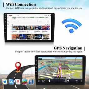 img 2 attached to 2022 Android 11 Double Din Car Stereo Поддержка беспроводной сети Carplay Android Auto с 10,1-дюймовым сенсорным экраном Радио GPS-навигация Bluetooth USB WiFi FM / RDS Радиоприемник Резервная камера + SWC