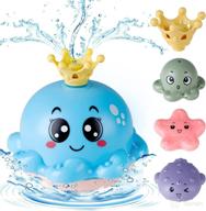 toyofun baby bath toy: 4 water spray modes, light up octopus tub toys for toddlers with auto-rotation, ocean animals/fountain sprinkler/flashing led - perfect for boys and girls logo