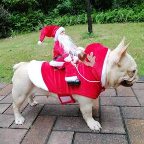 img 3 attached to Santa Dog Costume Christmas Pet Clothes | Santa Claus Riding Pet Cosplay Costumes Party Dress-Up Outfit for Dogs Cats | Small Medium Large Sizes Available