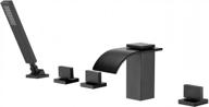 waterfall roman tub faucet matte black deck mount bath tub filler with hand shower,high flow,sumerain logo