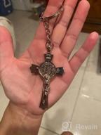 img 1 attached to Set Of 12 Large Italian St Benedict Cross Rosary Baptism Favors Religious Gifts First Communion Bulk Cross Keychain Wholesale review by Holly Rivera