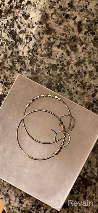 img 1 attached to Zen Styles Hypoallergenic Large Sparkling Beaded Dangle Hoop Earrings, Open Circle Or Teardrop, 2” Length x ½”, Custom Gift Box review by Anil Campbell