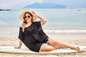 img 2 attached to IN'VOLAND Plus Size Chiffon Bathing Suit Cover Up: Stylish Swimsuit Bikini Beach Cover Ups for Women's Swimwear