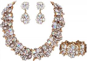 img 3 attached to Женский комплект массивного массивного ожерелья в винтажном стиле - Flyonce Fashion Бижутерия