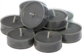 img 4 attached to CandleNScent Grey Scented Tea Light Candles - Suede & Amber Fragrance - Made In USA - Pack Of 12