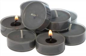 img 1 attached to CandleNScent Серые ароматизированные чайные свечи - аромат замши и янтаря - сделано в США - упаковка из 12 шт.