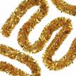 shine bright with joyypop's 39.6 feet gold christmas tinsel garland - perfect for festive decorations logo