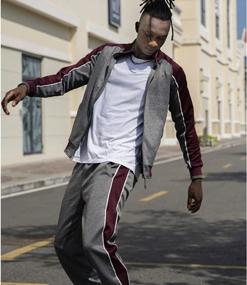 img 2 attached to Men'S Full-Zip Sports Tracksuit Set - TOLOER'S Activewear For Warmth And Comfortable Casual Wear