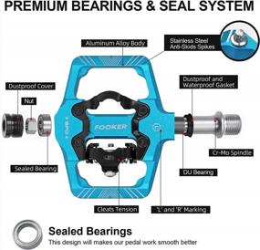 img 1 attached to SPD Pedals For MTB, Road & Mountain Bikes - FOOKER 9/16" Aluminum Dual Function Sealed Clipless Bicycle Pedals With Cleats