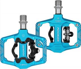 img 2 attached to SPD Pedals For MTB, Road & Mountain Bikes - FOOKER 9/16" Aluminum Dual Function Sealed Clipless Bicycle Pedals With Cleats