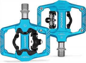 img 4 attached to SPD Pedals For MTB, Road & Mountain Bikes - FOOKER 9/16" Aluminum Dual Function Sealed Clipless Bicycle Pedals With Cleats